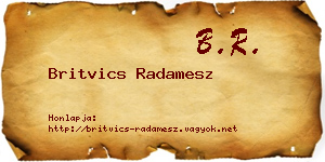 Britvics Radamesz névjegykártya